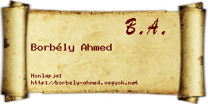 Borbély Ahmed névjegykártya
