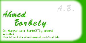 ahmed borbely business card